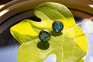 Blue Glitter Studs