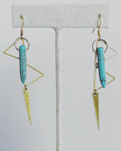 Load image into Gallery viewer, Brushed brass and turquoise