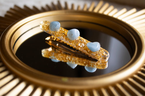 Blue Stone Hair Clip