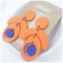 Load image into Gallery viewer, Orange and Glittery Blue