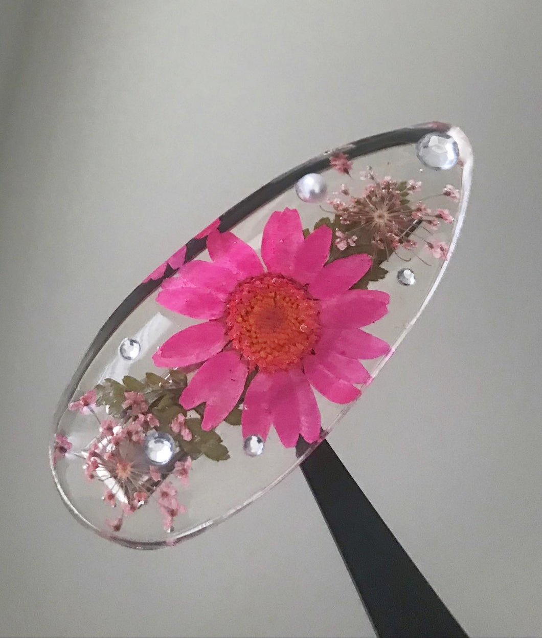 Floral Hair clip-Fuschia