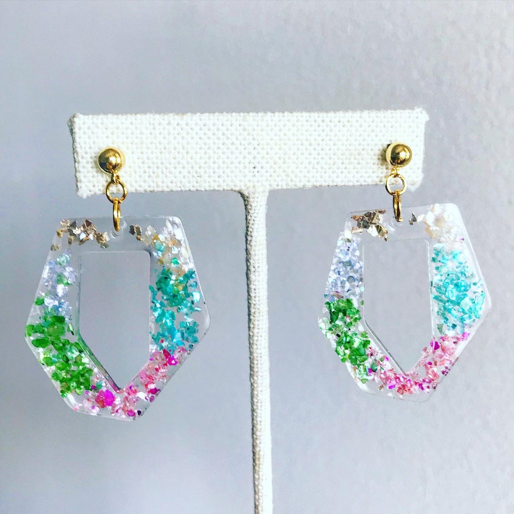 Geometric Glitter Earrings