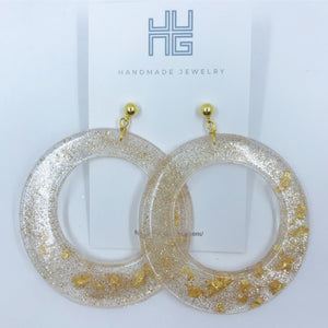 Resin Retro Glitter Hoops