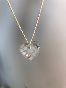 Heart Pendant on Brass Chain