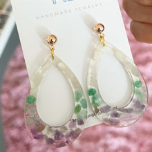 Load image into Gallery viewer, Genuine Stones in Resin Earrings