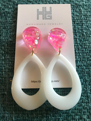 Pink Glitter and White