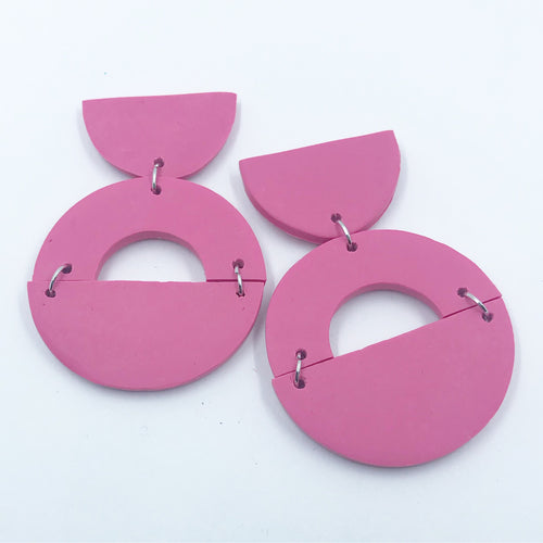 Half Circles Hinged in Pink