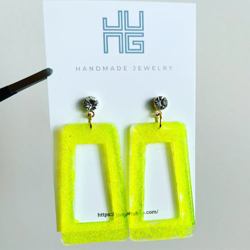 Neon Yellow Earrings