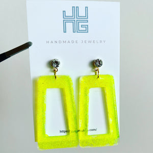 Neon Yellow Earrings